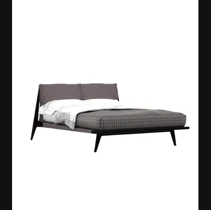 Letto in legno massello con testiera imbottita Nautilus di Tonin Casa