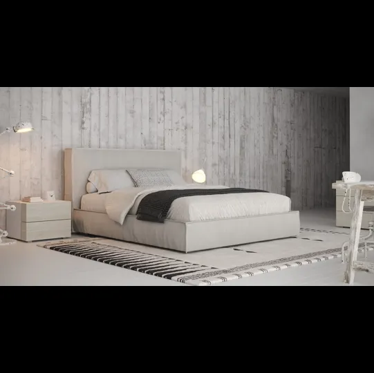 Letto in tessuto imbottito con testiera Sand di Giessegi