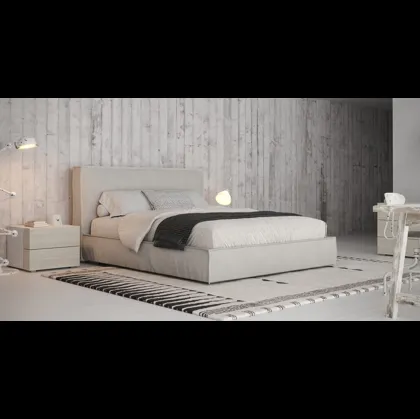 Letto in tessuto imbottito con testiera Sand di Giessegi