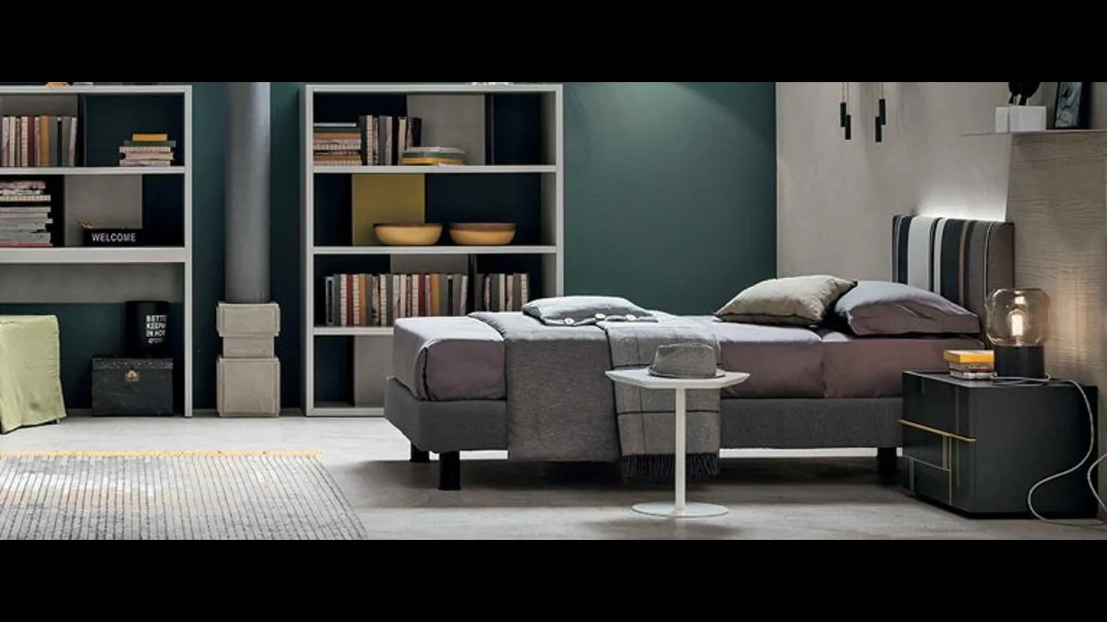 Letto Singolo con testiera Diagonal di Tomasella