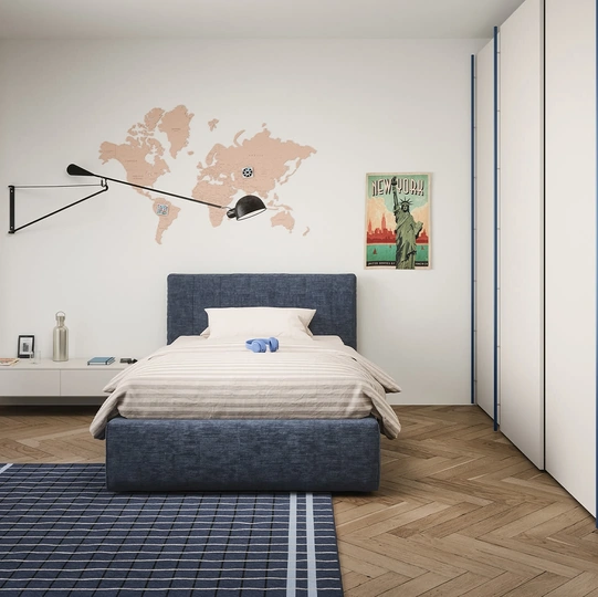 Letto singolo Swell con contenitore di Nidi