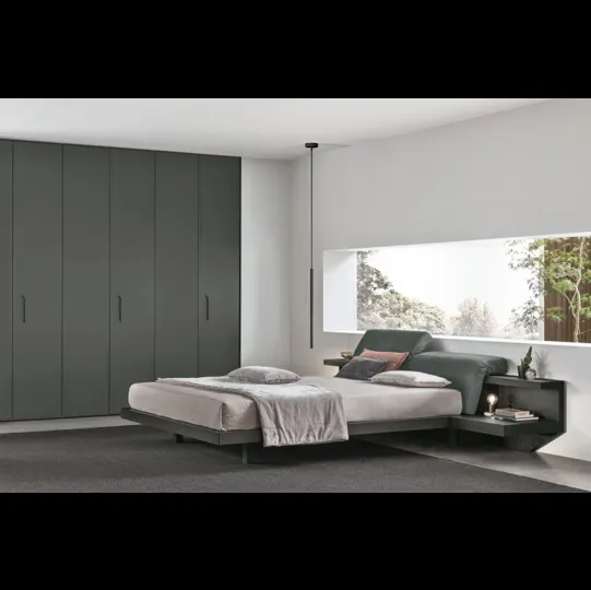 Letto con testiera imbottita Morfeo di Tomasella