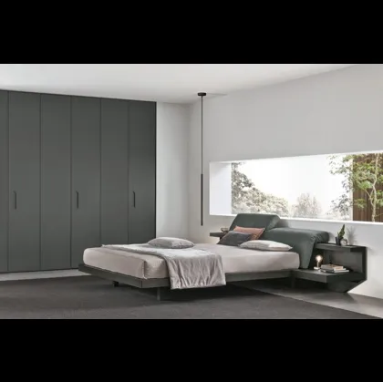 Letto con testiera imbottita Morfeo di Tomasella