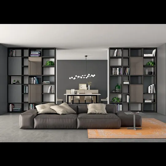 Libreria Horizon 866 in laccato opaco e lucido di Mobilgam