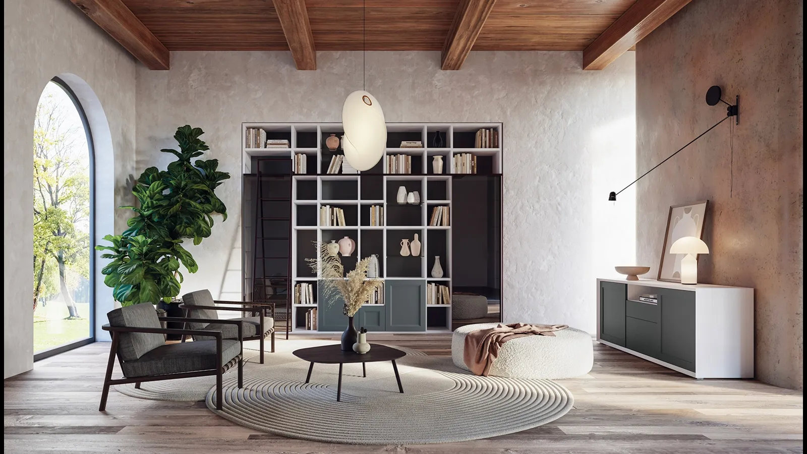 Libreria  a muro LV726 Giessegi