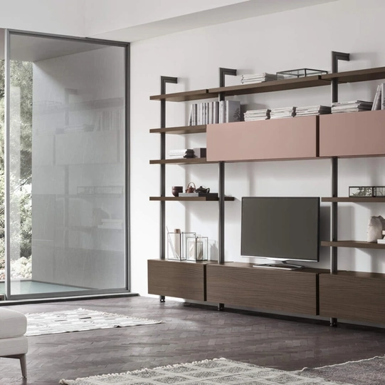 Libreria Sistema O Pen - Comp SU2127 in melaminico e laccato di Maronese