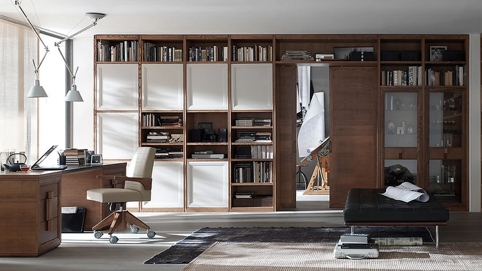 Libreria Tea Legno e Bianco di Fasolin