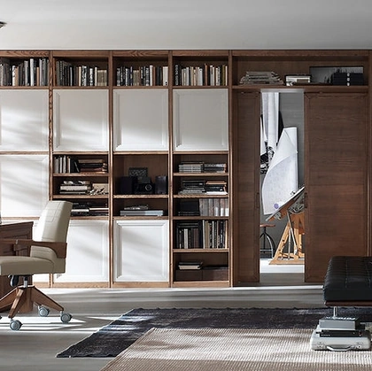 Libreria Tea Legno e Bianco di Fasolin