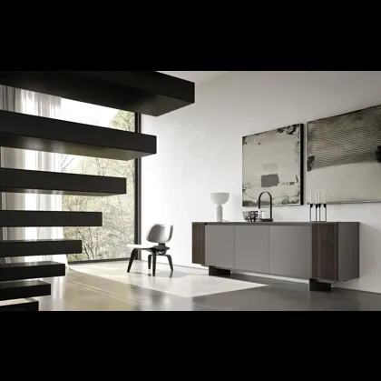 Madia Horizon Gola 954 in laccato opaco e legno di Mobilgam