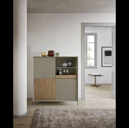 Madia Horizon Zen 1032 in frassino laccato e noce di Mobilgam