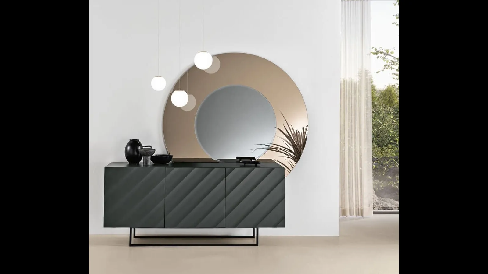 Madia Kalla con ante in MDF laccato antracite di Capodarte