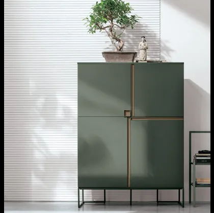 Madia Verticale Regolo R01 in laccato opaco bosco di Tomasella