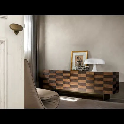 Madia Colosseo in legno Noce Canaletto lavorata finemente con intarsio laser di Tonin Casa