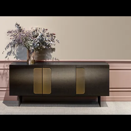 Madia Debussy in vetro laccato con maniglie in vetro laccato bronzo di Tonin Casa