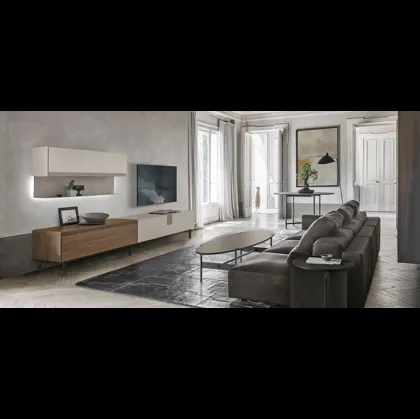 Mobile Porta Tv TIME UNIT TI 105 in CDF noce ambra e madreperla di Tomasella