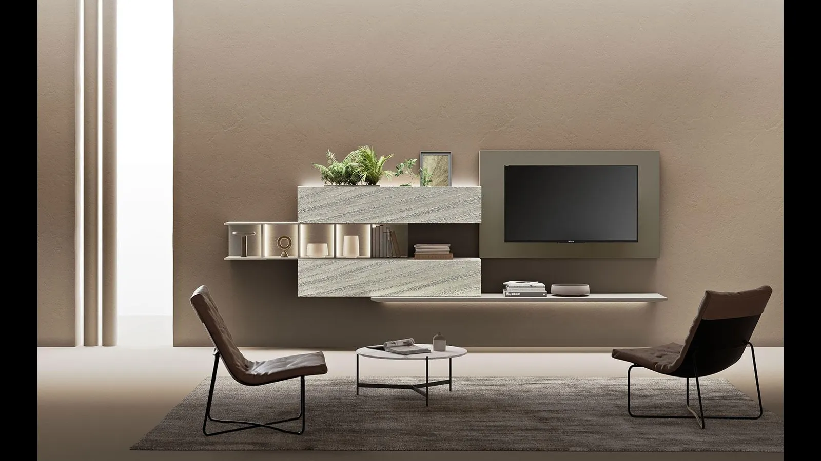 Parete Attrezzata Composizione Horizon 1018 di Mobilgam