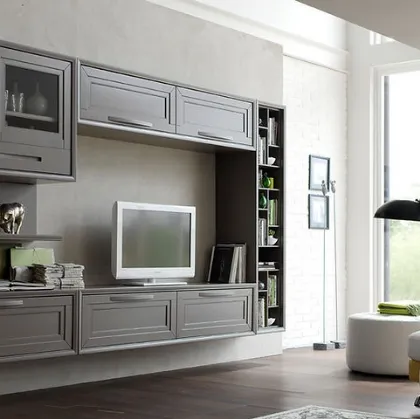 Parete Attrezzata Cristina 21P21 finitura Grigio Milano di Fasolin