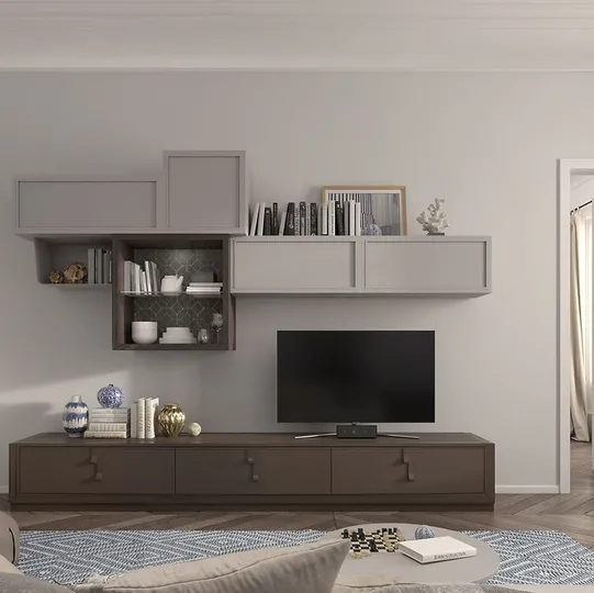 Parete Attrezzata Flor 47F25 finitura Cuoio e Chantal di Fasolin