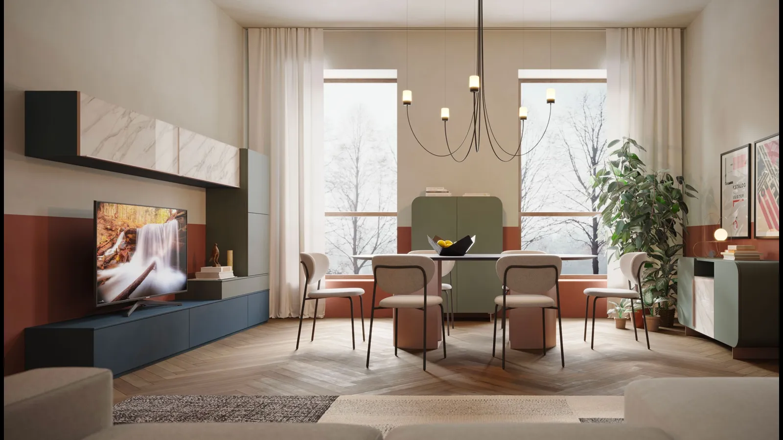 Parete Attrezzata Living LV705 di Giessegi