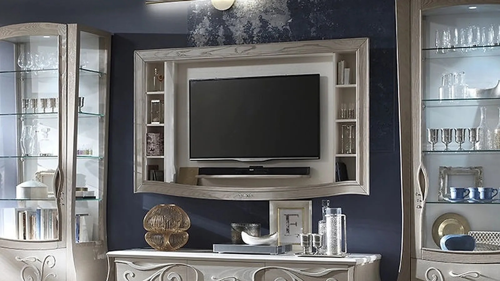 Parete Attrezzata Trésor TS1 finitura Cipria e Gesso di Fasolin