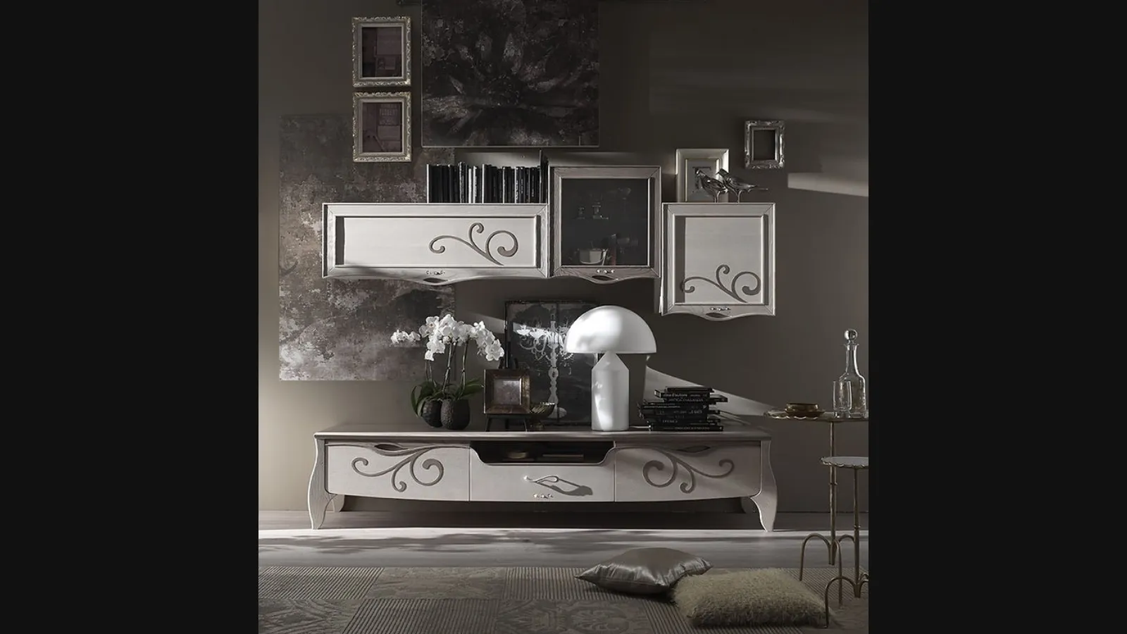 Parete Attrezzata Trésor TS2 finitura Cipria e Denver di Fasolin