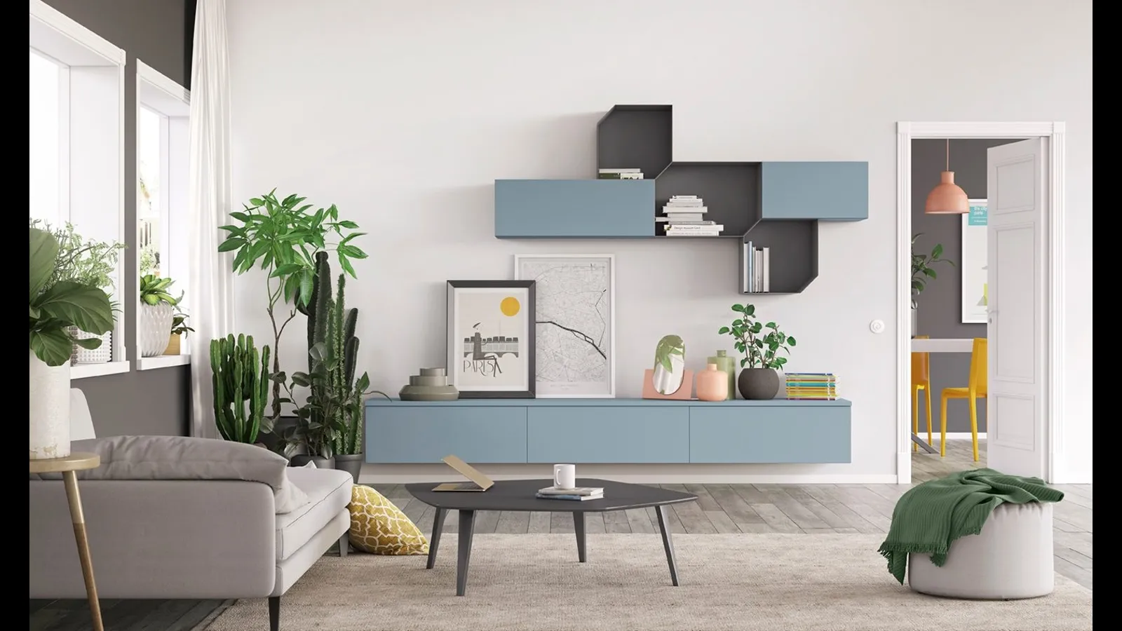 Parete Attrezzata Volo L012 di Colombini Casa