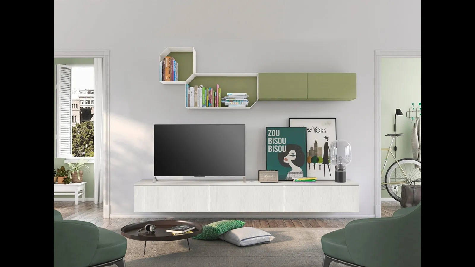 Parete Attrezzata Volo L012 di Colombini Casa