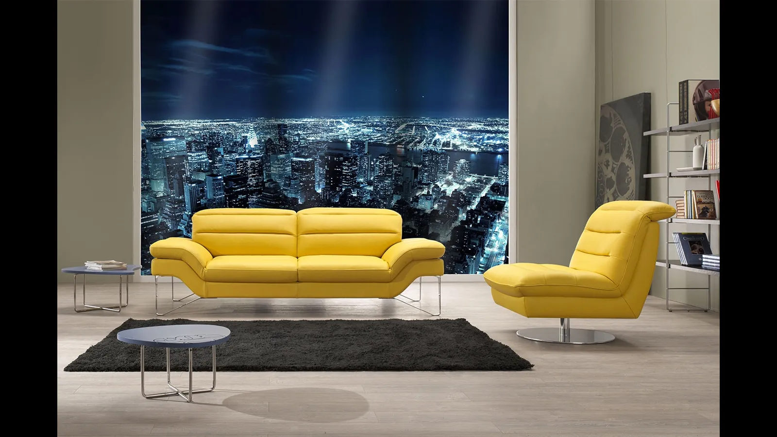 Poltrona girevole Marylou in pelle imbottita di Egoitaliano