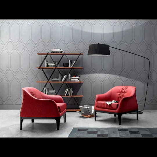 Poltrona Tiffany trapuntata e rivestita in morbida ecopelle di Tonin Casa