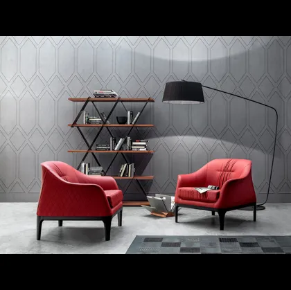 Poltrona Tiffany trapuntata e rivestita in morbida ecopelle di Tonin Casa