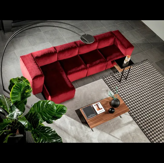 Divano componibile in tessuto con penisola Astoria di Tonin Casa