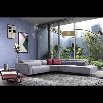 Divano angolare in pelle Stefanie di Egoitaliano