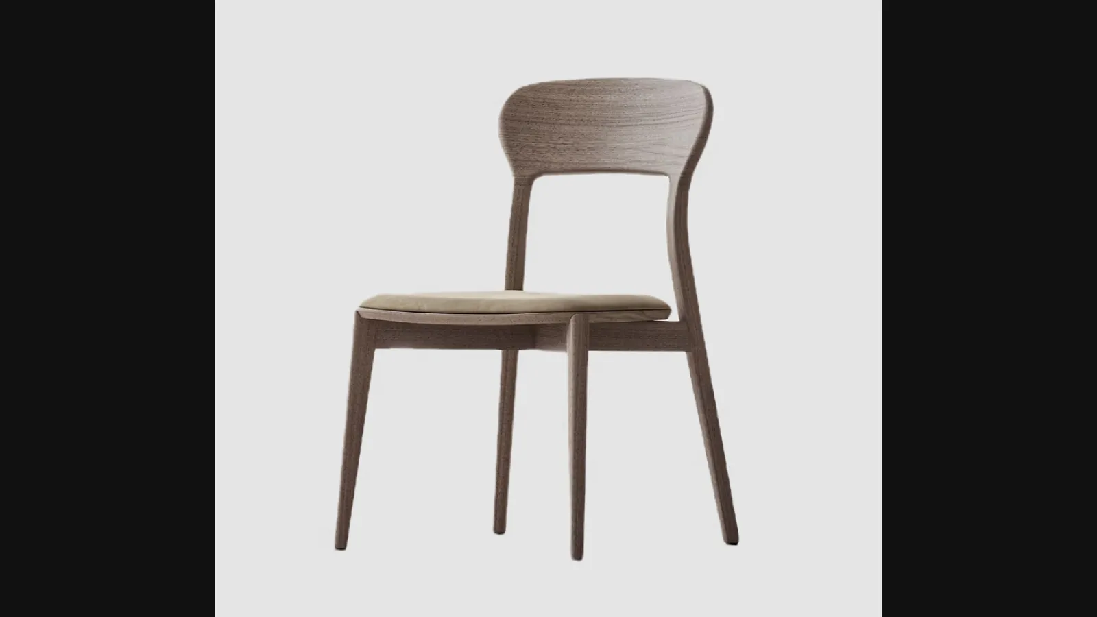Sedia Greta in legno con seduta imbottita di Fasolin