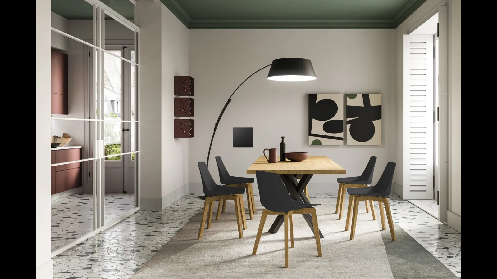 Sedia Joy in polipropilene con gambe in legno di FGF MobiliSedia Joy in polipropilene con gambe in legno di FGF Mobili