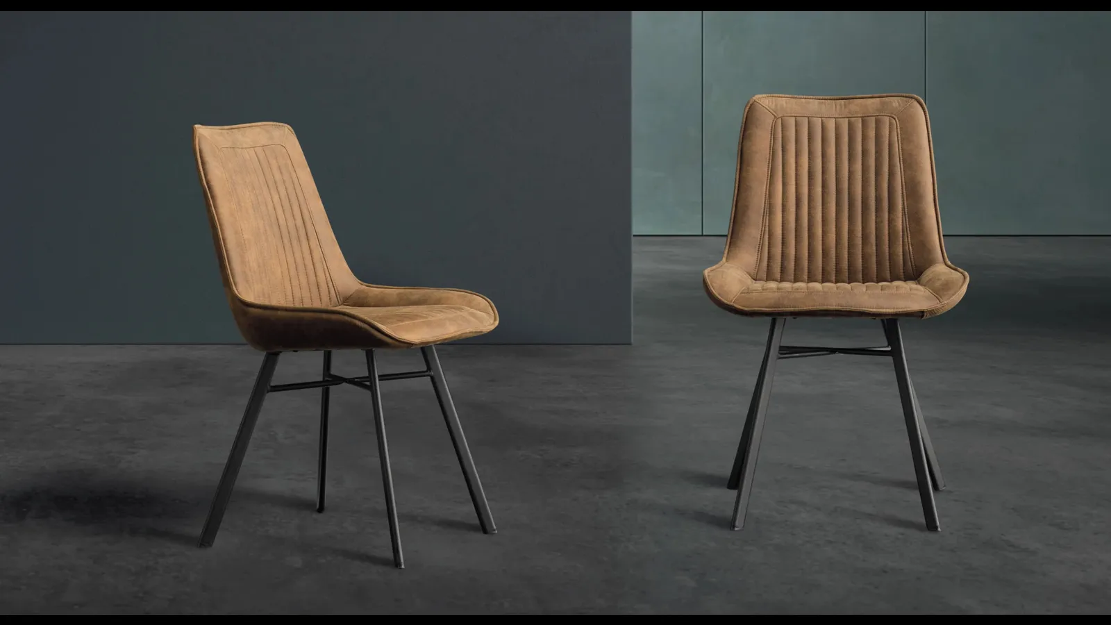 Sedia Sixty in ecopelle di Devina Nais