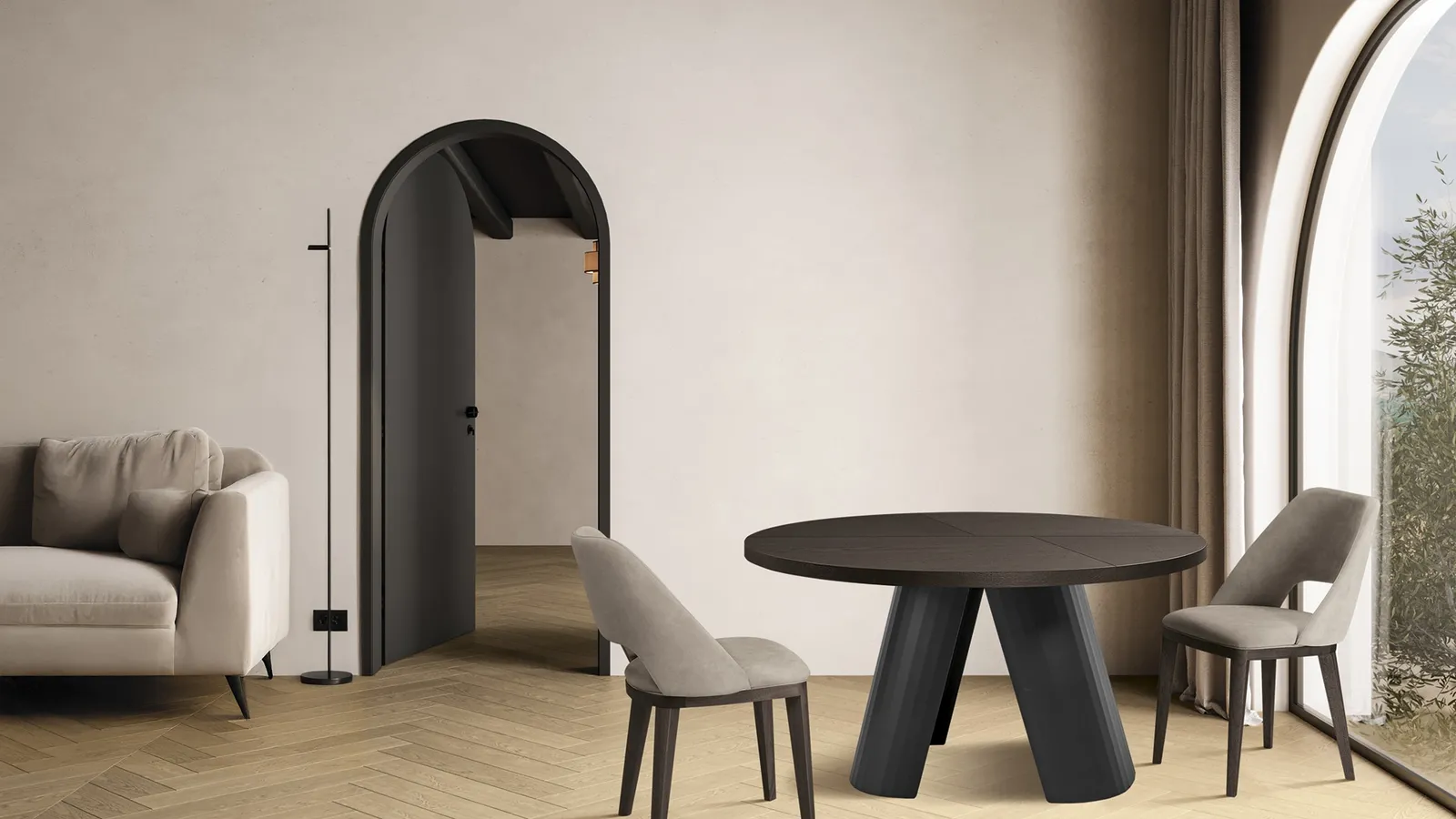 Tavolo rotondo in legno Arcos di FGF Mobili