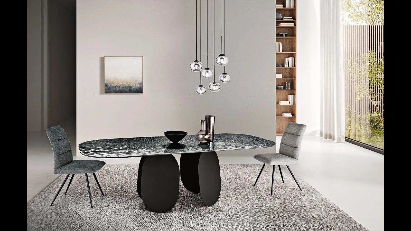 Tavolo Maya in vetro martellato di Capodarte