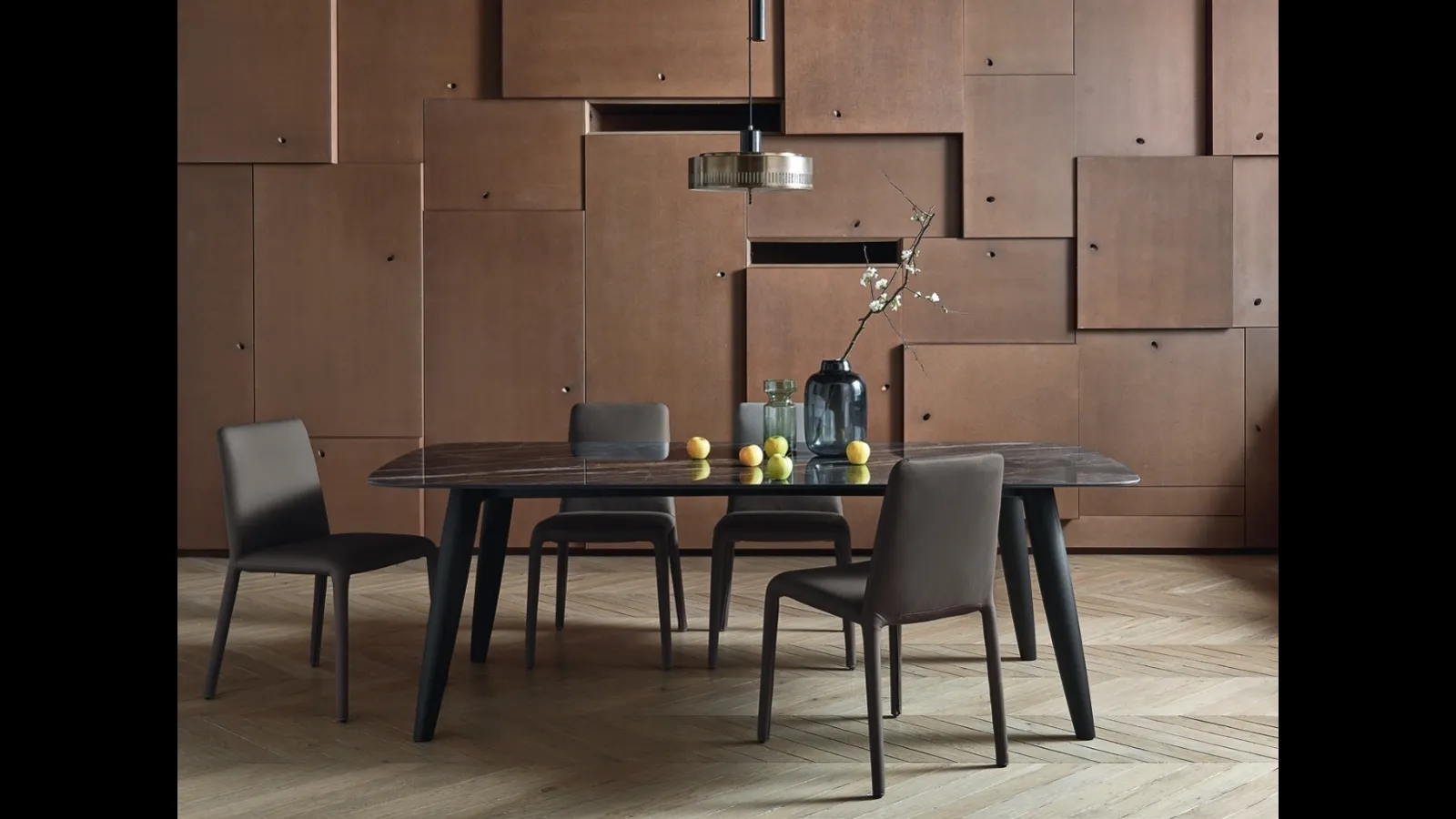 Tavolo Convivio in Ceramica Noir Desire di Sangiacomo