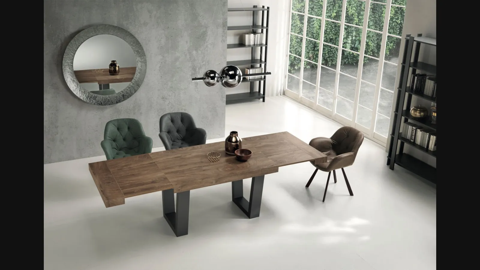 Tavolo allungabile Divo in laminato effetto Tek di Capodarte