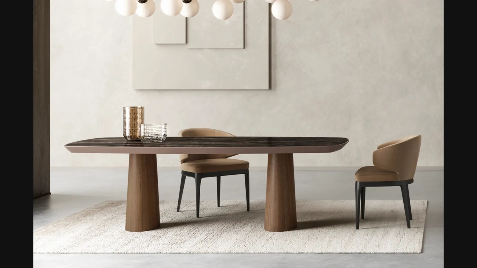 Tavolo Dual con piano in ceramica di Fasolin