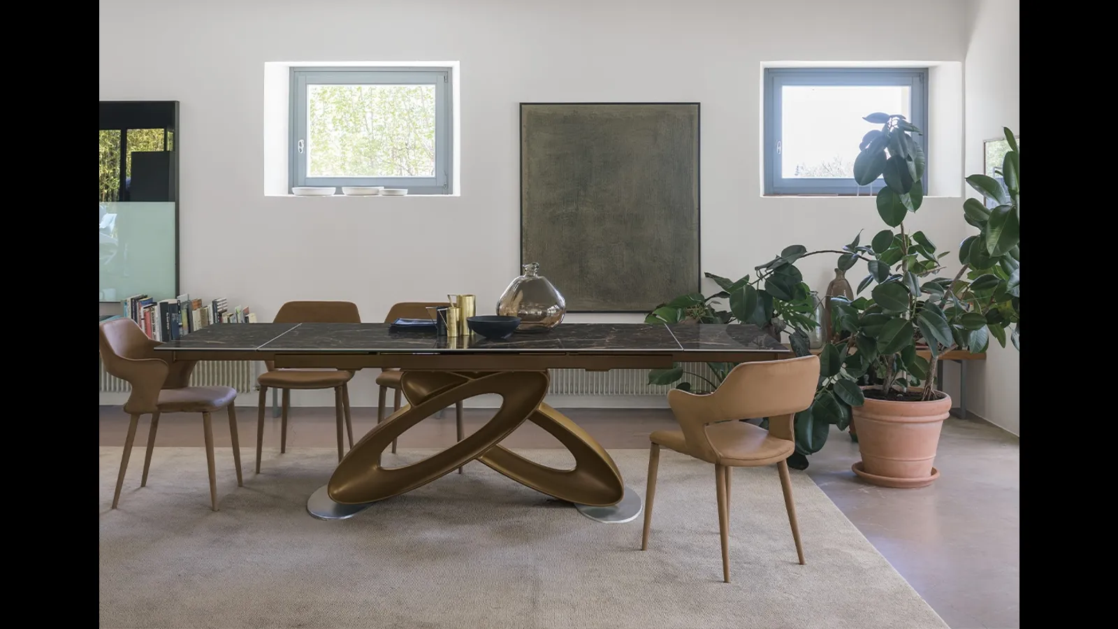 Tavolo rettangolare Eclipse in gres porcellanato di Target Point