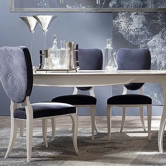 Tavolo in legno laccato Bianco Tresor di Fasolin