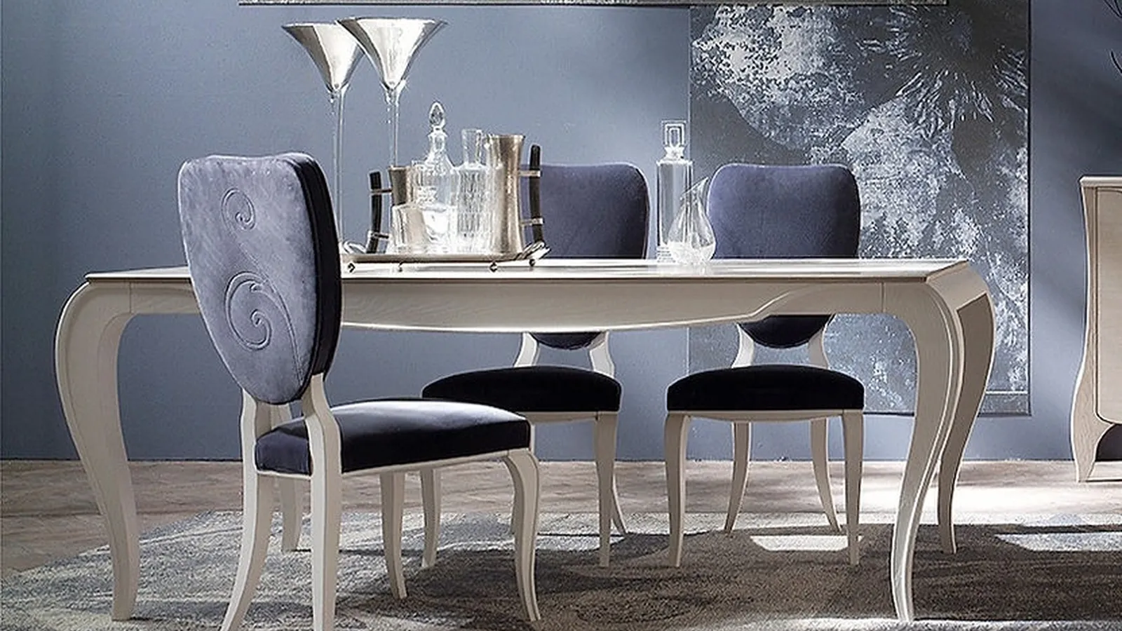 Tavolo in legno laccato Bianco Tresor di Fasolin