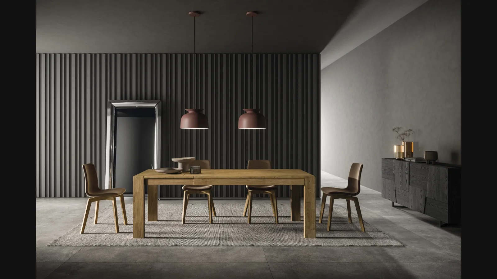 Tavolo allungabile Mood in legno di rovere finitura Oak di FGF Mobili