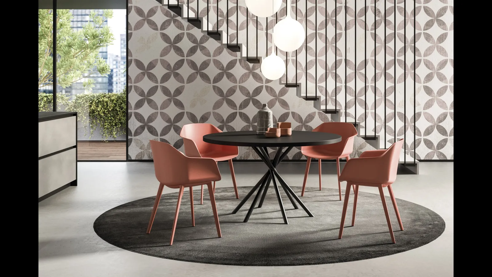 Tavolo rotondo Miky 6 gambe di FGF Mobili