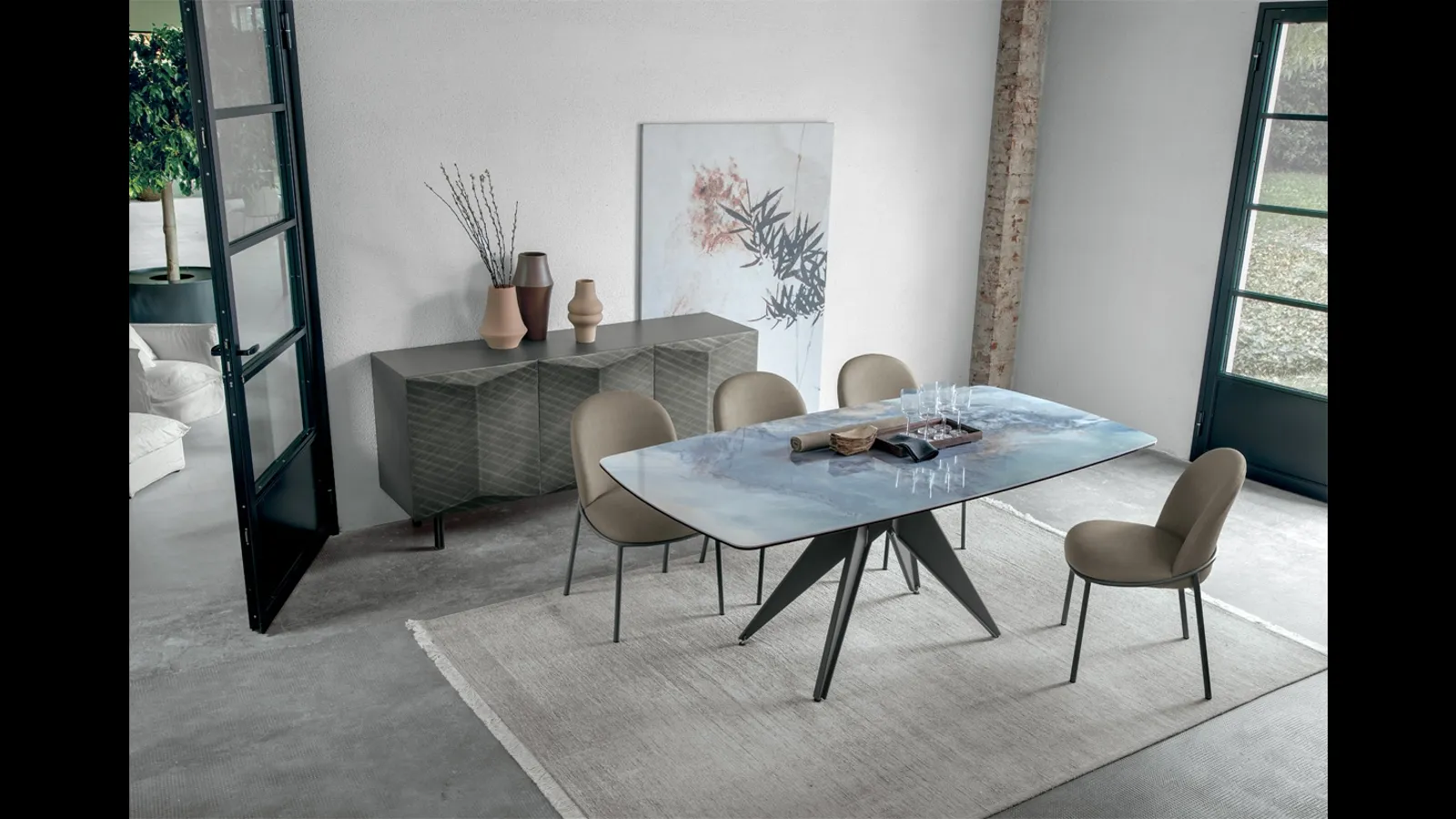 Tavolo Minosse in vetro di Target Point