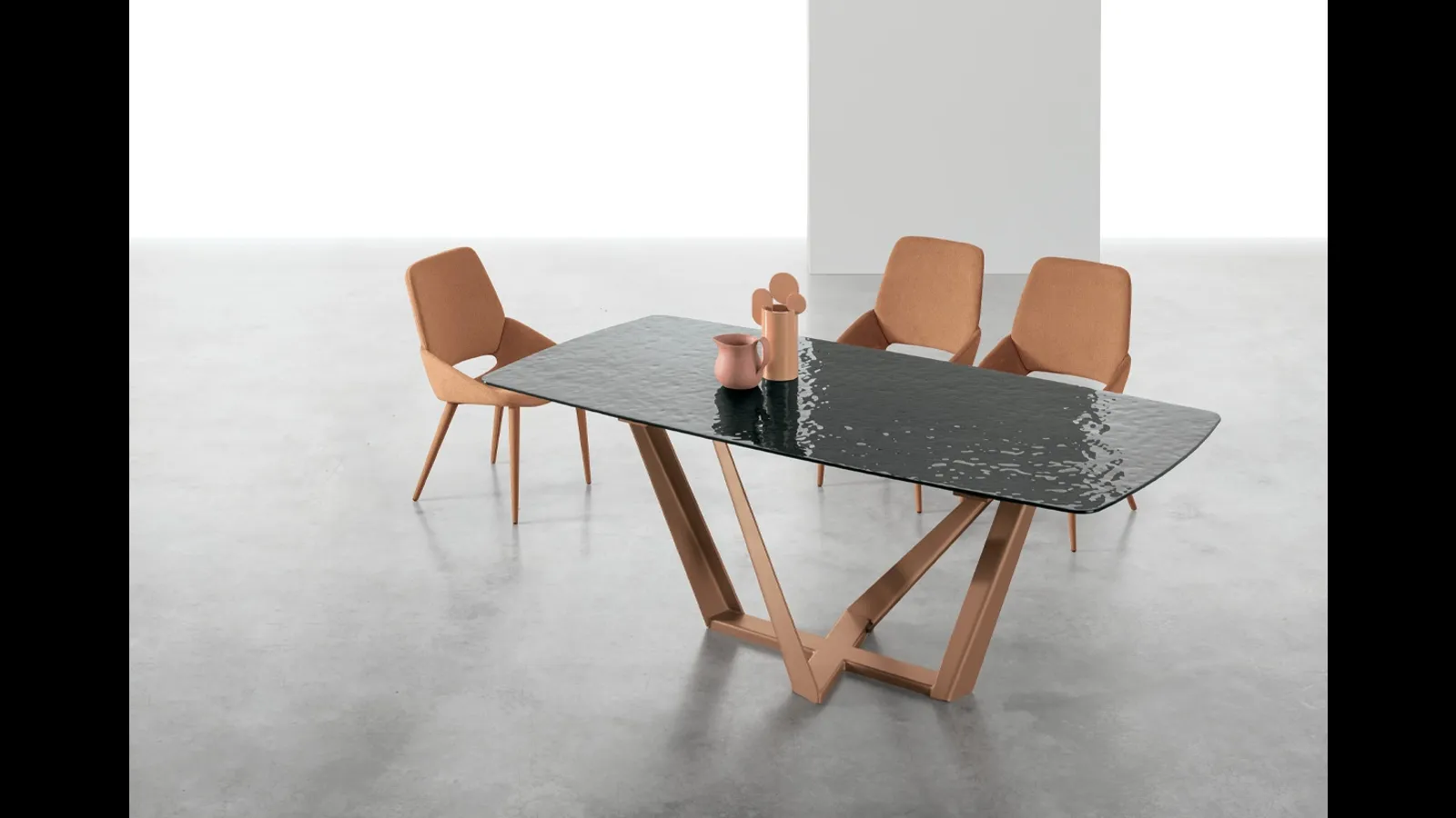 Tavolo allungabile Priamo con top in vetro di Target Point