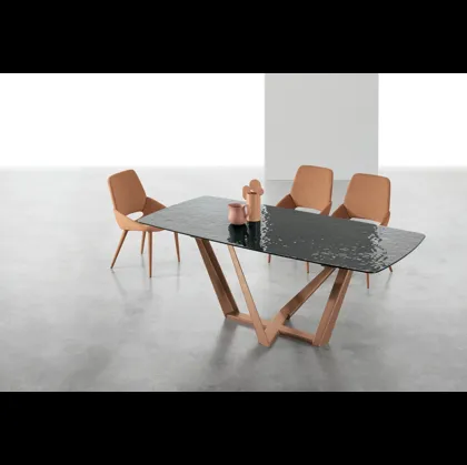 Tavolo allungabile Priamo con top in vetro di Target Point