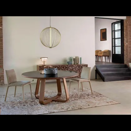 Tavolo rotondo in gres porcellanato Branch di Tonin Casa