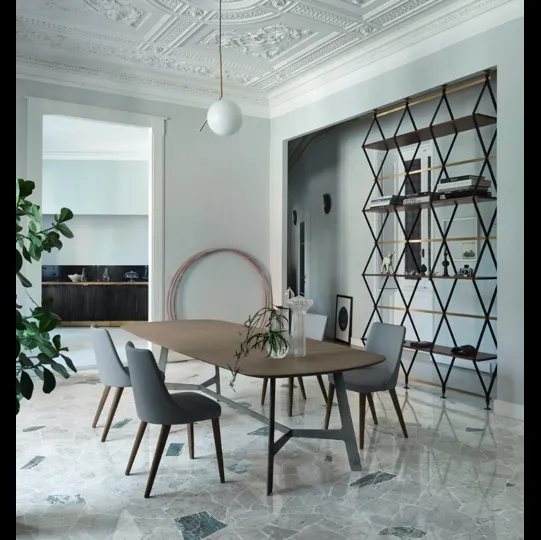 Tavolo Vertigo in Rovere Argilla di Sangiacomo